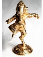 Dancing Ganesh 3"H Solid Brass