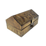 Triple Moon Pentacle Metal Carved Box