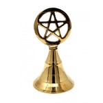Cut Out Pentacle Brass Altar Bell 4"
