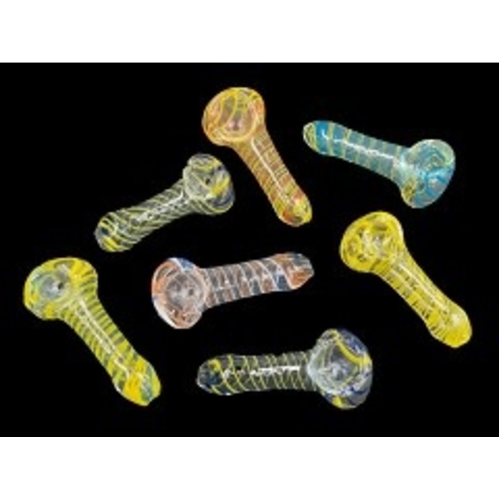 2.5-3" Mixed Colored Swirl Glass Pipe