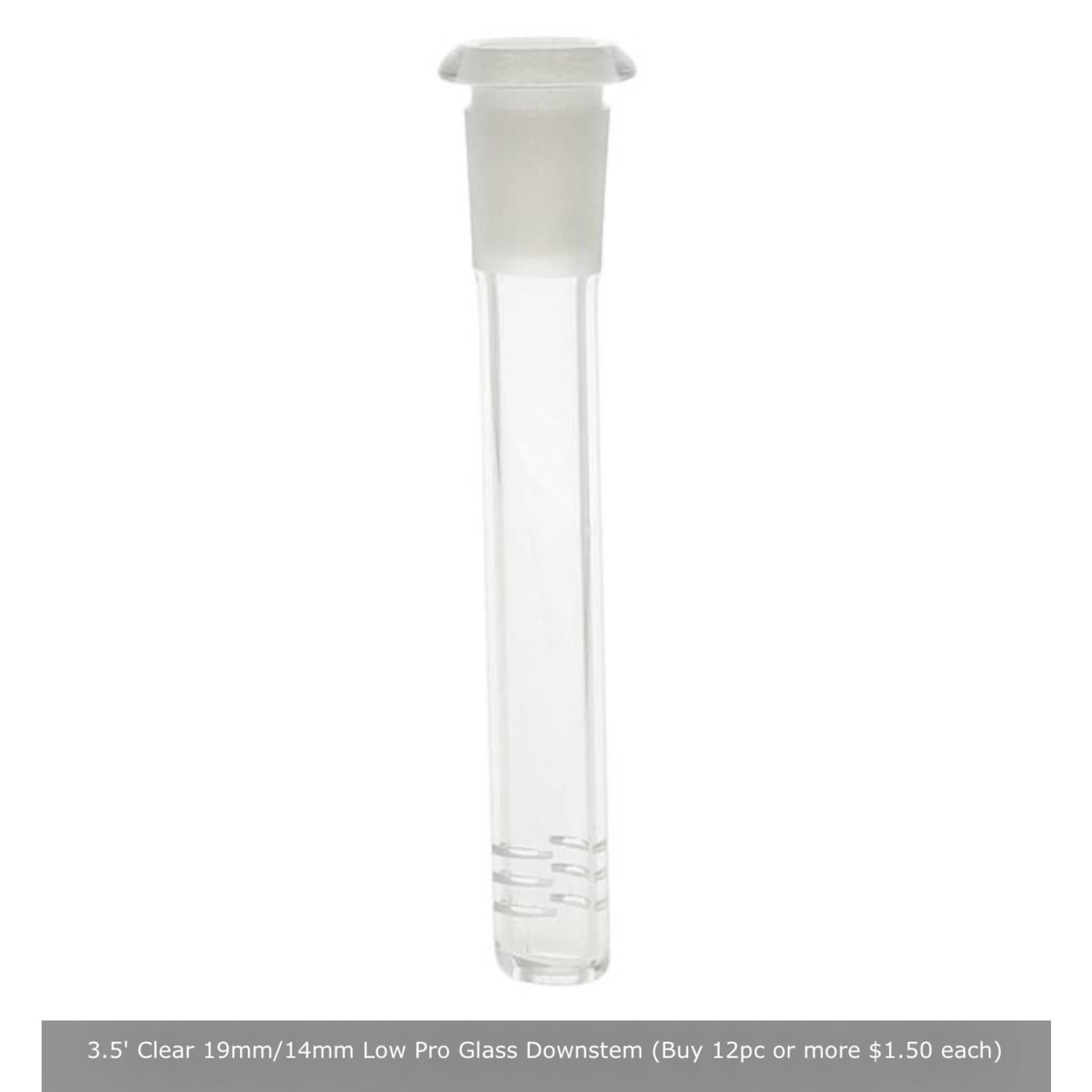 3.5" Clear 19mm/14mm Low Pro Glass Downstem