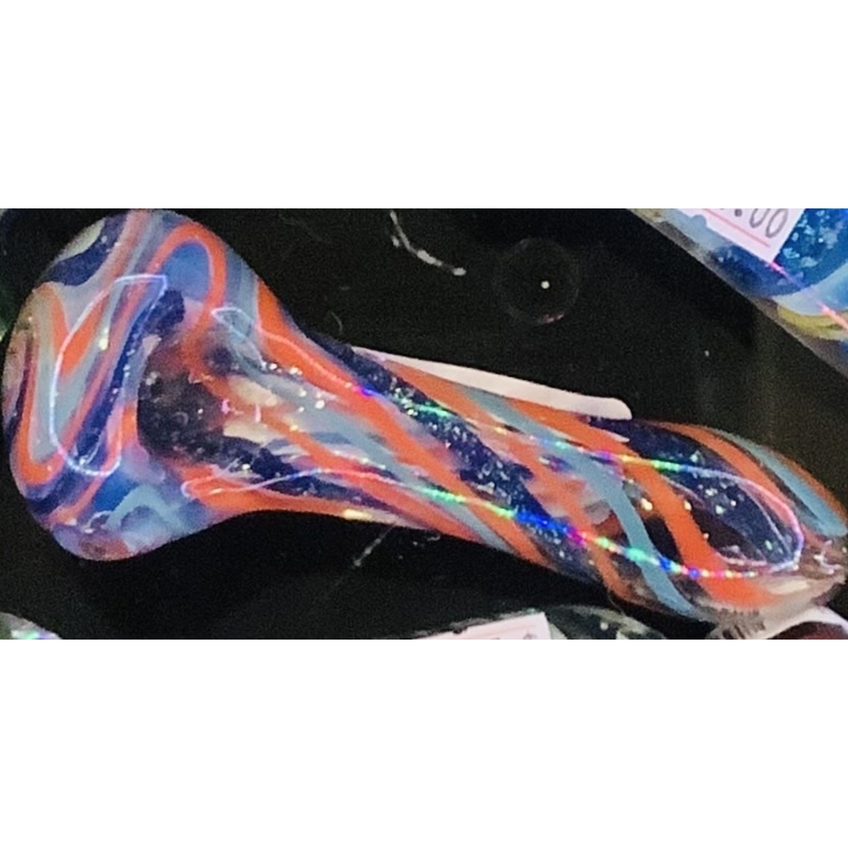 HS Wholesale 4" High Grade Tri-Color Rod Spoon Hand Pipe