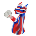 HS Wholesale 5.5" Silicone Mixed Color Dragon Bubbler w 14M Bowl- Assorted Colors