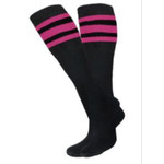 Knobs Pink Stripe Tube Sock