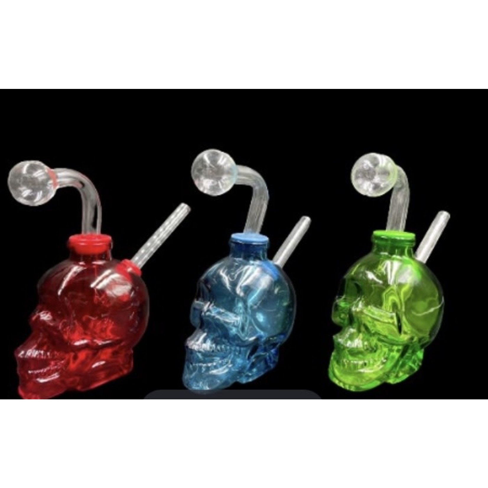 4” Mixed Color Skull Bubbler Oil Rig