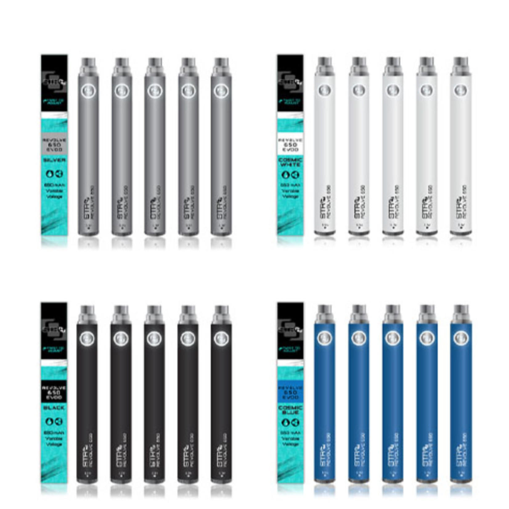 Str8 Str8 Battery Revolve 650 EVOD Vape Pen: Cosmic White