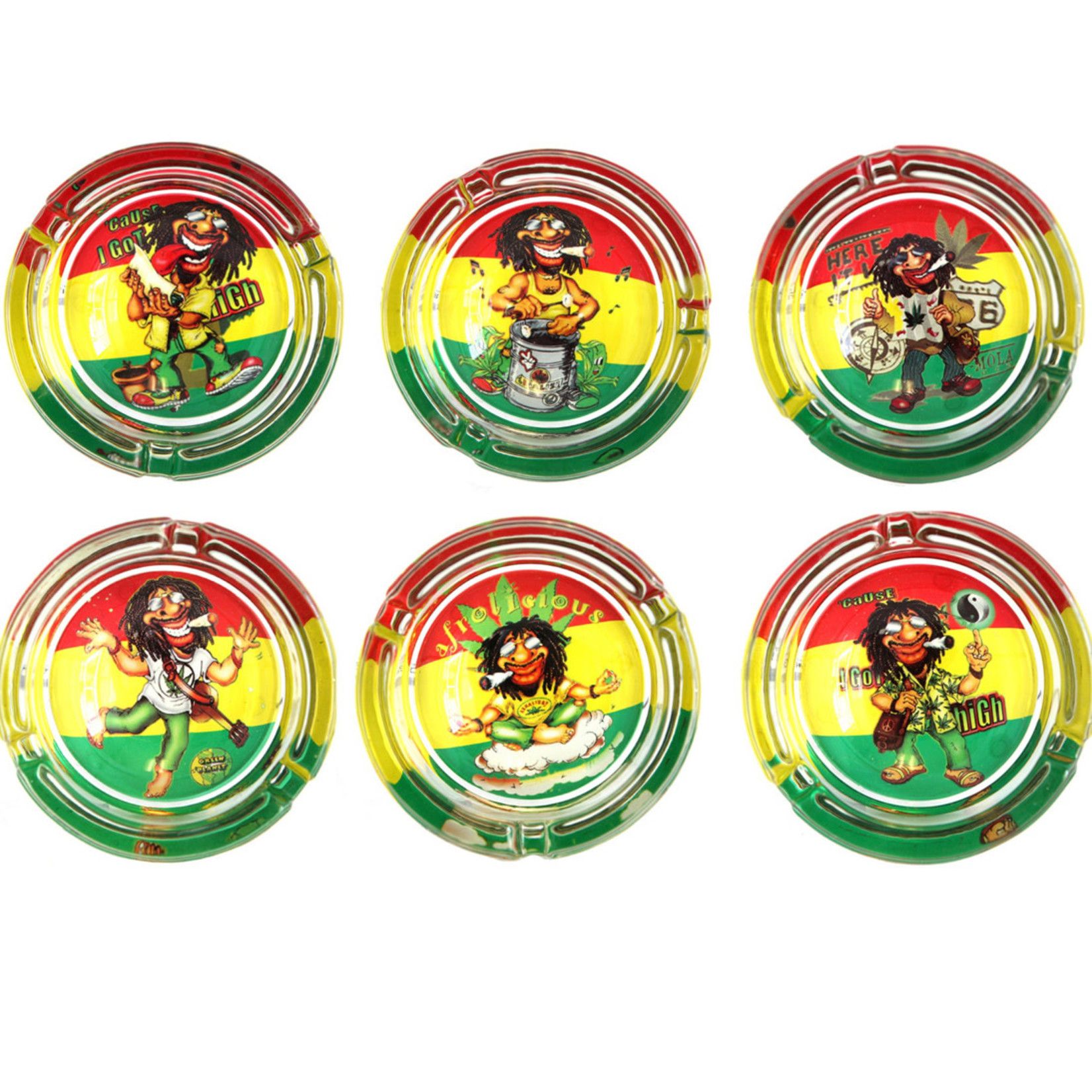 Glass Ashtray 3.3” Rasta Man