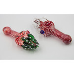 6” 150Gr. 8 Horns Head Double Beads Colored Glass Pipe