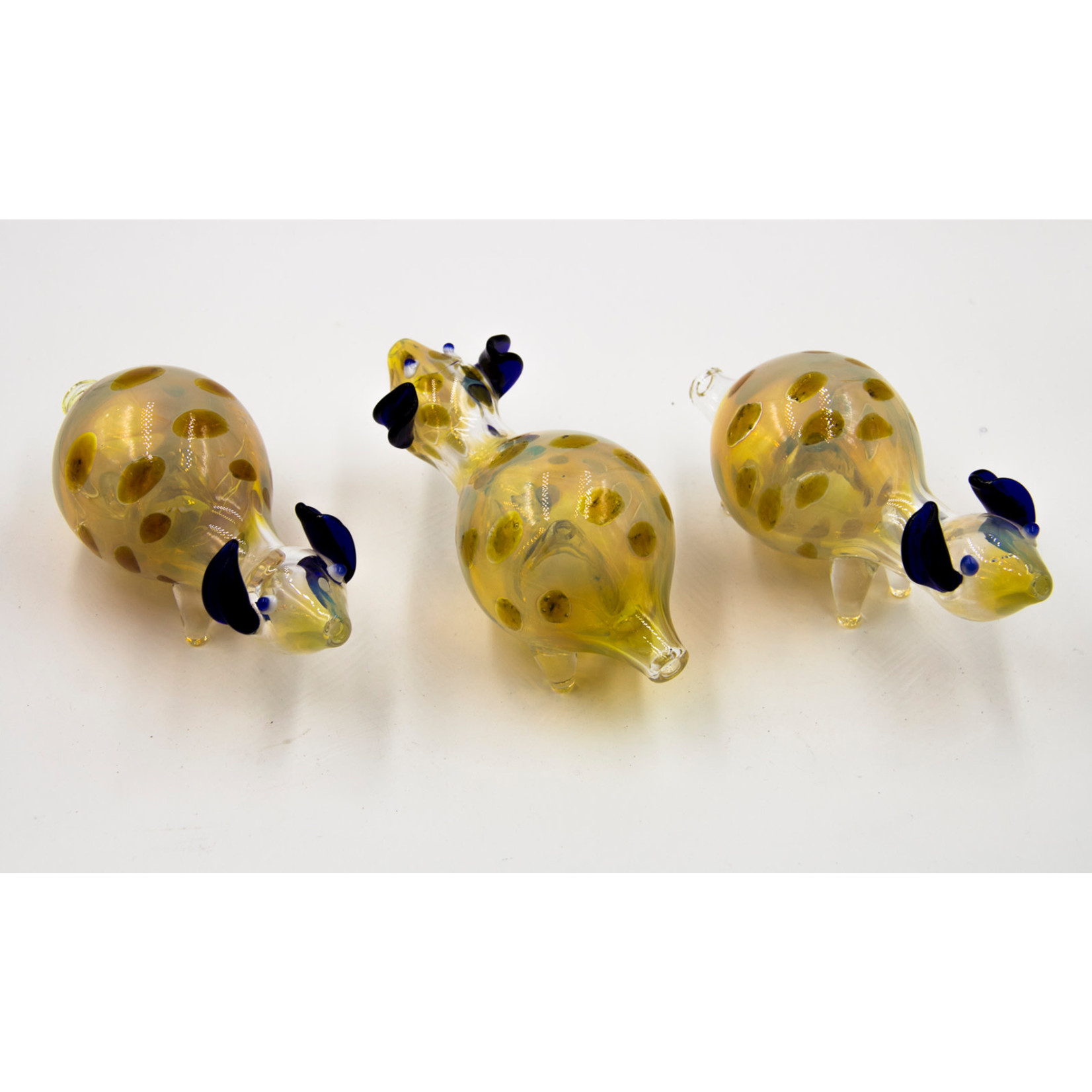 Colored Dots Kangaroo Animal Glass Pipe