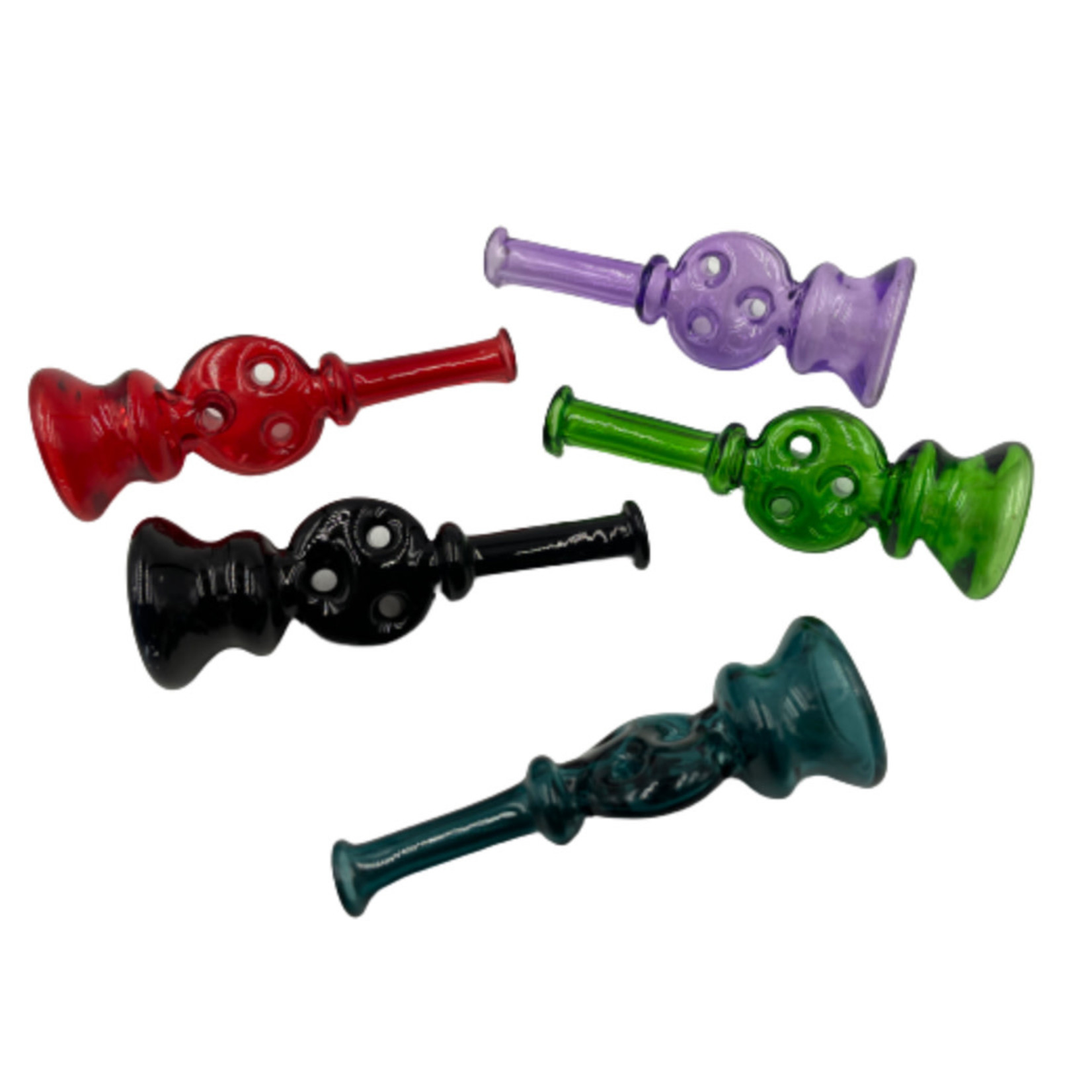 3” Middle 3 Hole Colored Big Bowl Glass Chillum