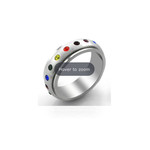 Rainbow Depot Rainbow Stones Spinner ring