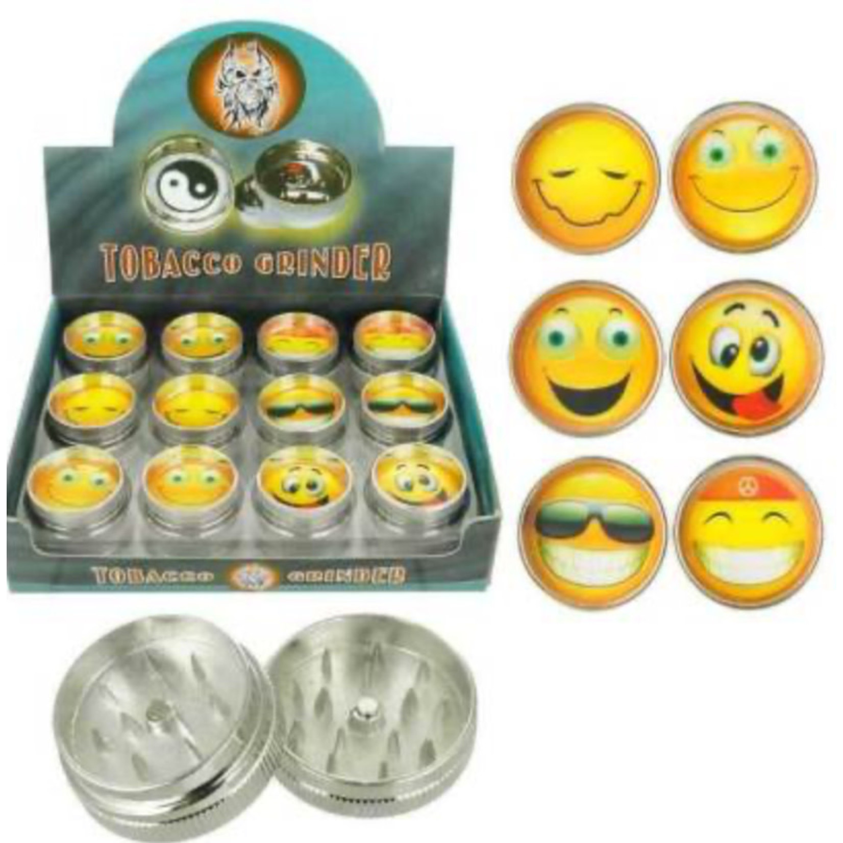 30mm 2 Part Smiley Face Design Aluminum Grinder