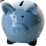 Blue Ceramic Piggy Bank