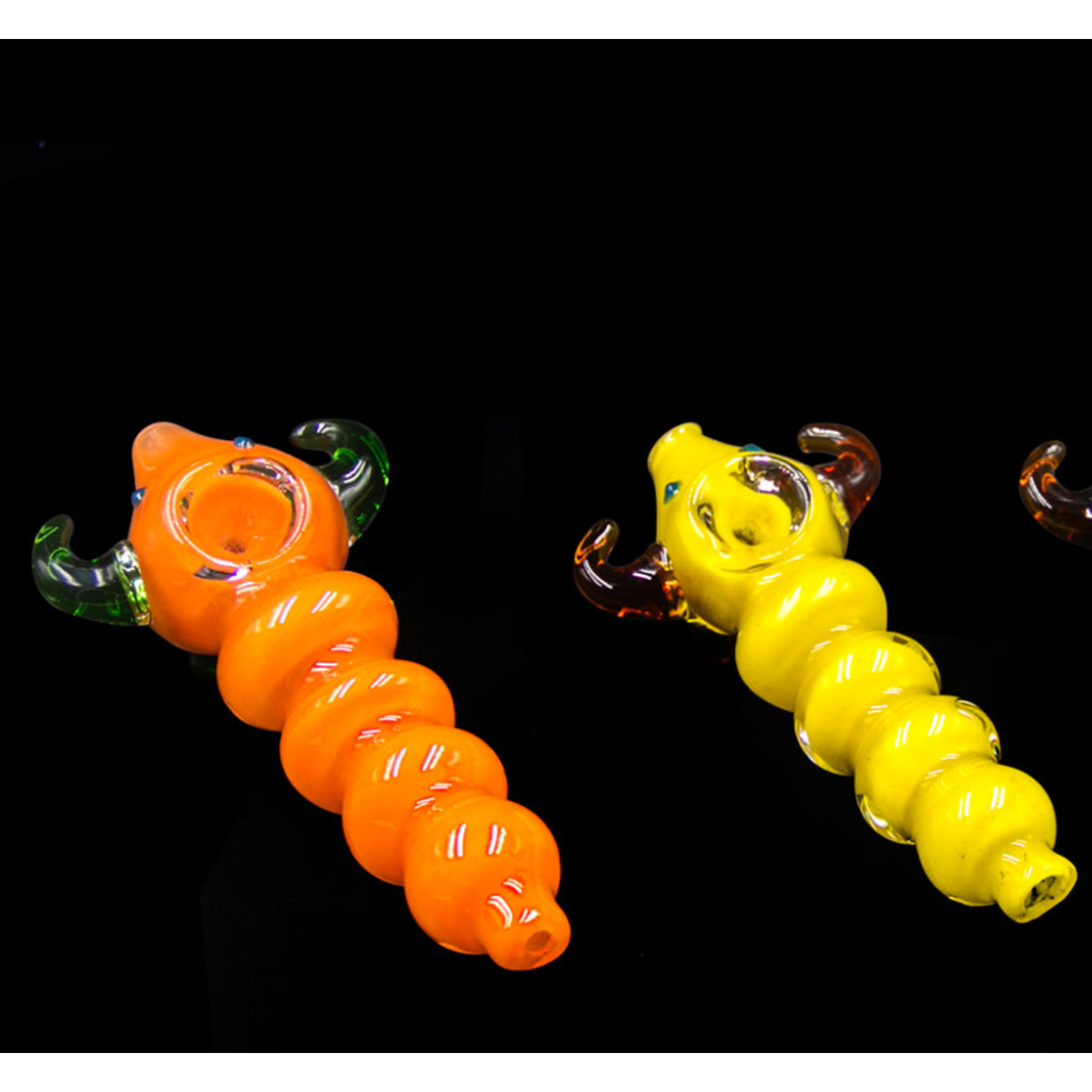 5" Colored Worm Animal Glass