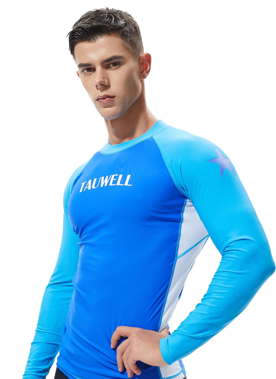 TAUWELL Men’s Long Sleeve Rash Guard Surfing Shirt with Star C&J Hammer Hard Accessories