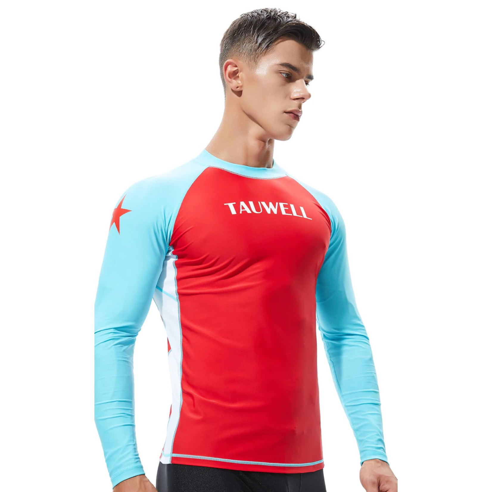 Tauwell TAUWELL Men’s Long Sleeve Rash Guard Surfing Shirt with Star
