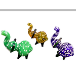 4.5” 110Gr. All Tube Dotted Colored Elephant Animal Glass Pipe