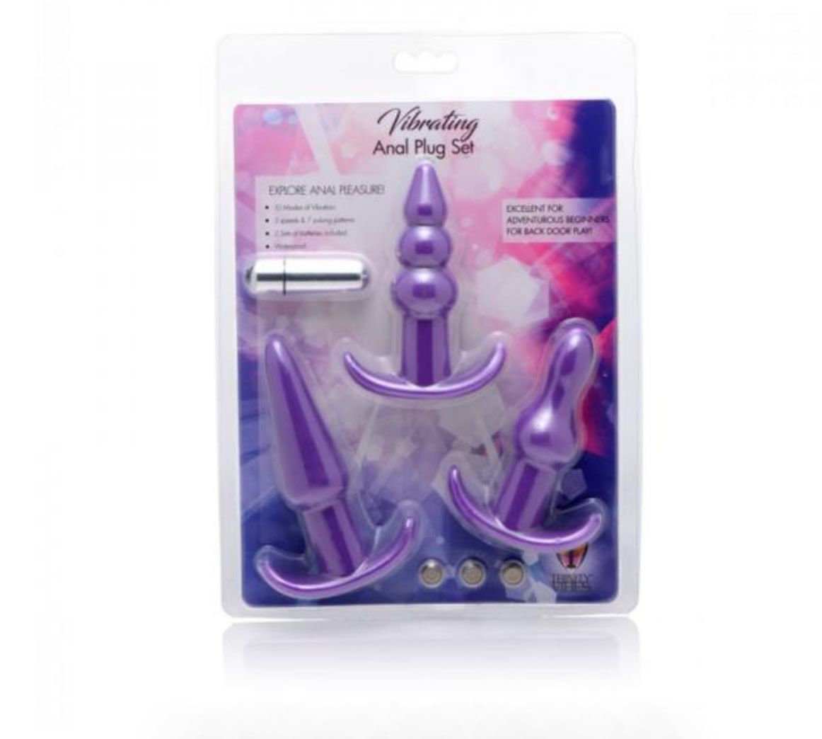 Trinity Vibes Trinity Vibes Vibrating Piece Anal Plug Set Purple C J Hammer Hard Accessories