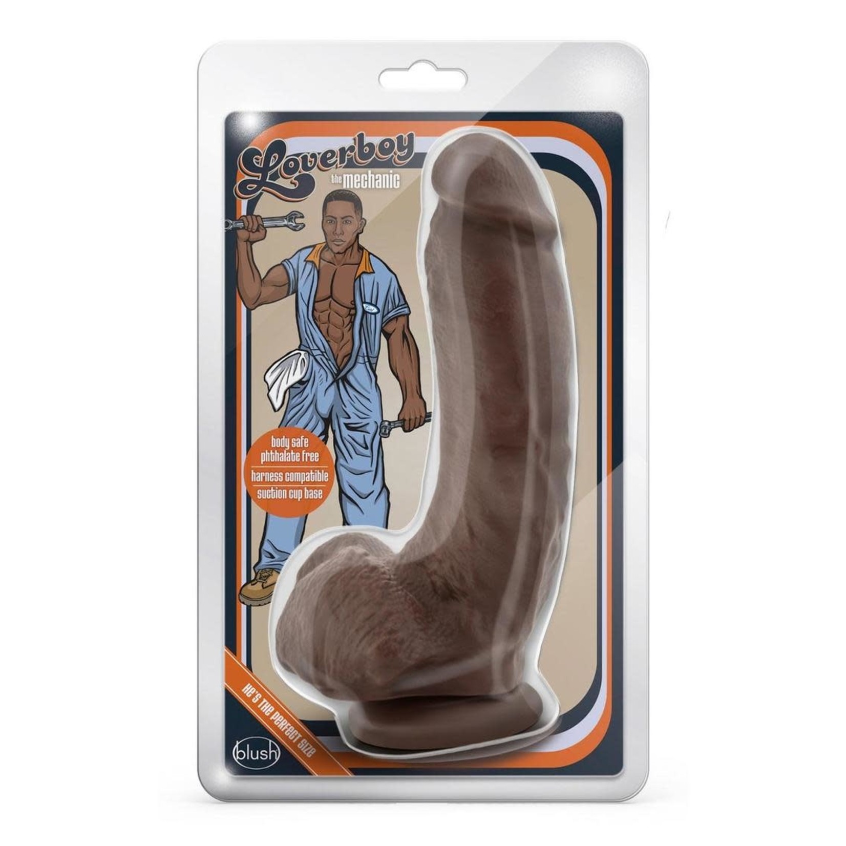 Loverboy LoverBoy - "The Mechanic" Dildo with Balls - 9" Chocolate