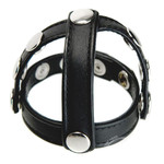 Strict Strict- Leather Cock & Ball Harness Ball Splitter- Black