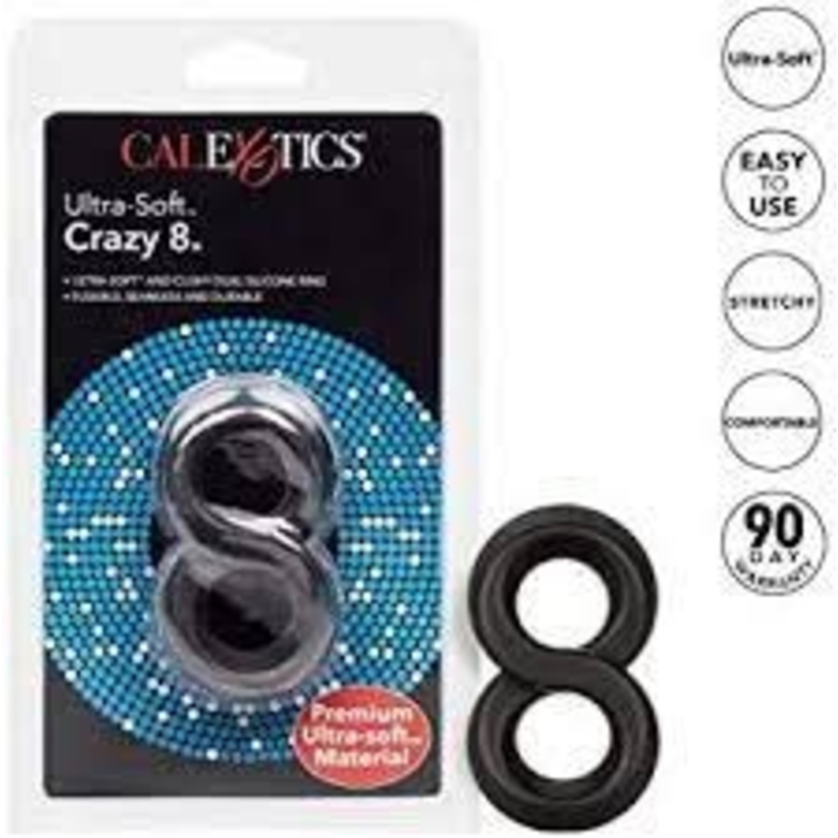 Calexotics Cale Exotic - Crazy 8 Cock Ring -  Black