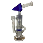 Clear Perk Bong w/Blue Arrow Mouth Piece