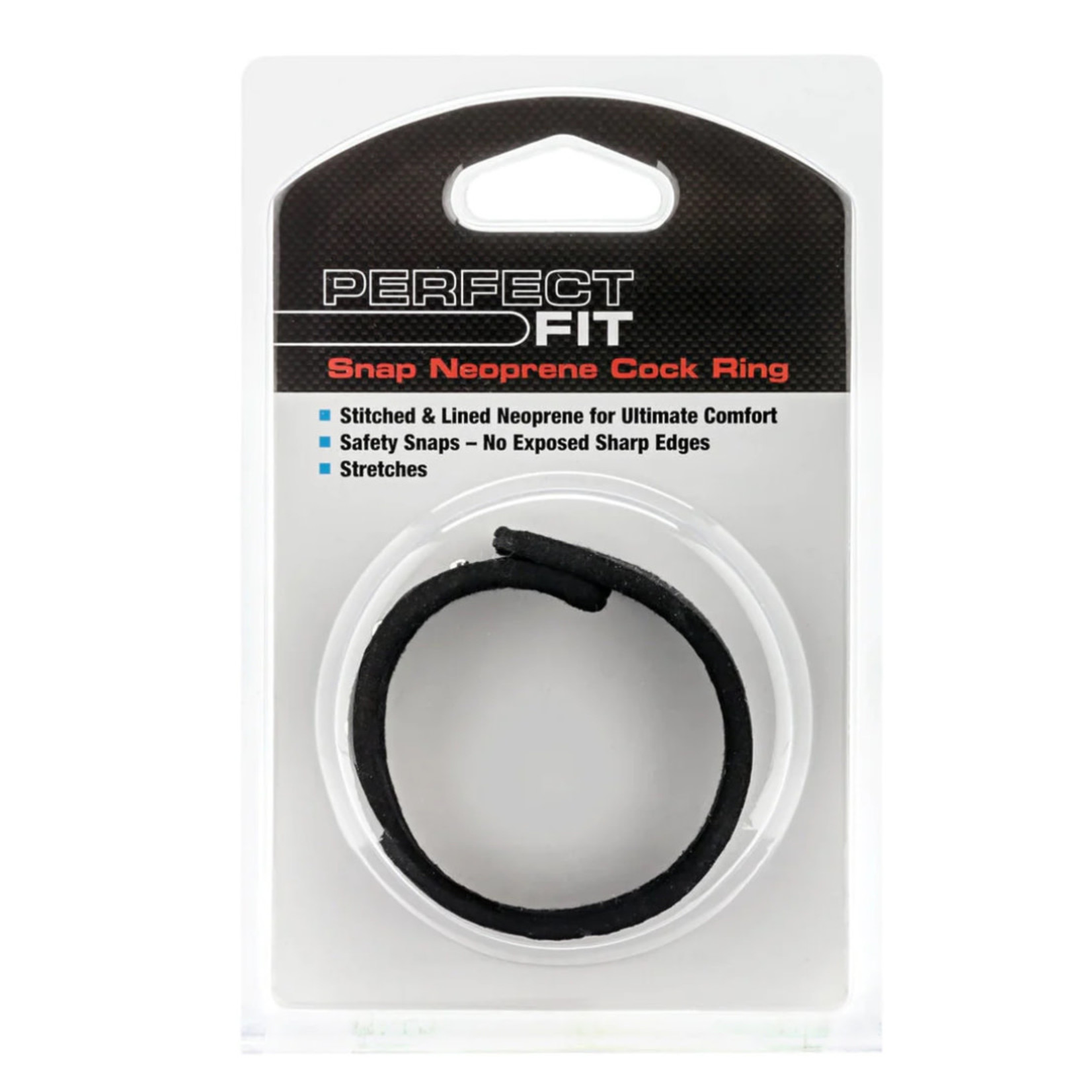 Perfect Fit Perfect Fit Snap Neoprene Cock Ring - Black
