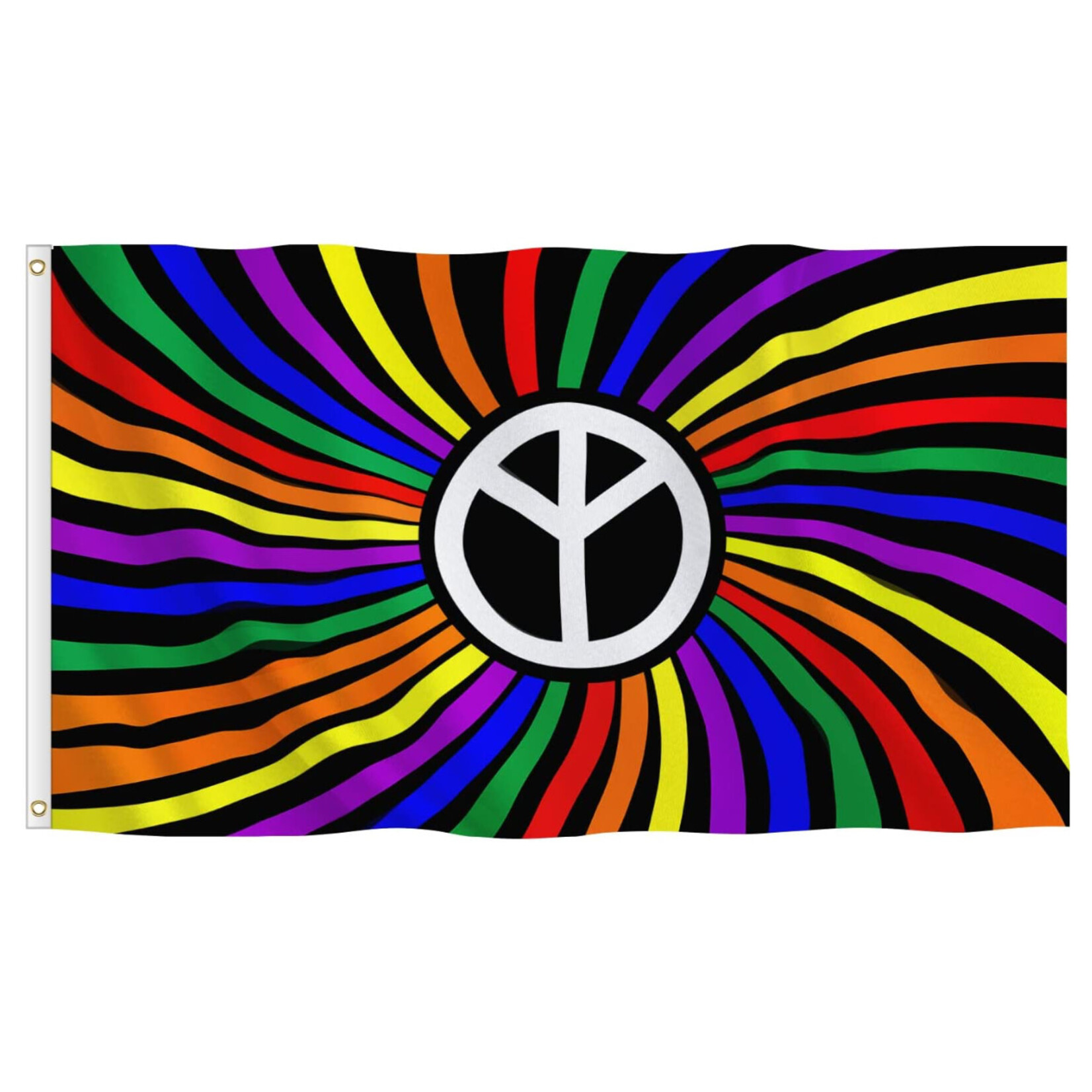 Aibudianzishangwu Peace Pride Rainbow Swirl Flag 3’x5’