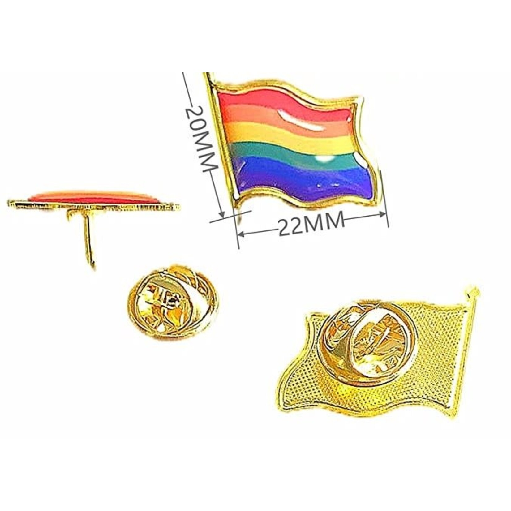 Gay Pride Rainbow Flag Collar Pin Brooch