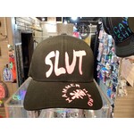 Jax Hammer Jax hammer made Slut hat black with  neon pink vinyl flex fit hat