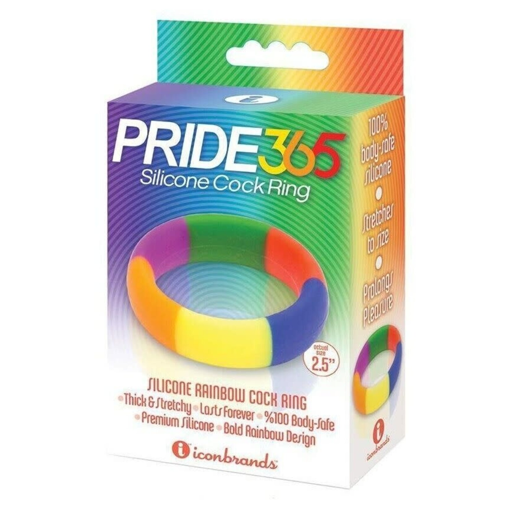 Icon Brands Pride 365 Silicone Rainbow Cock Ring