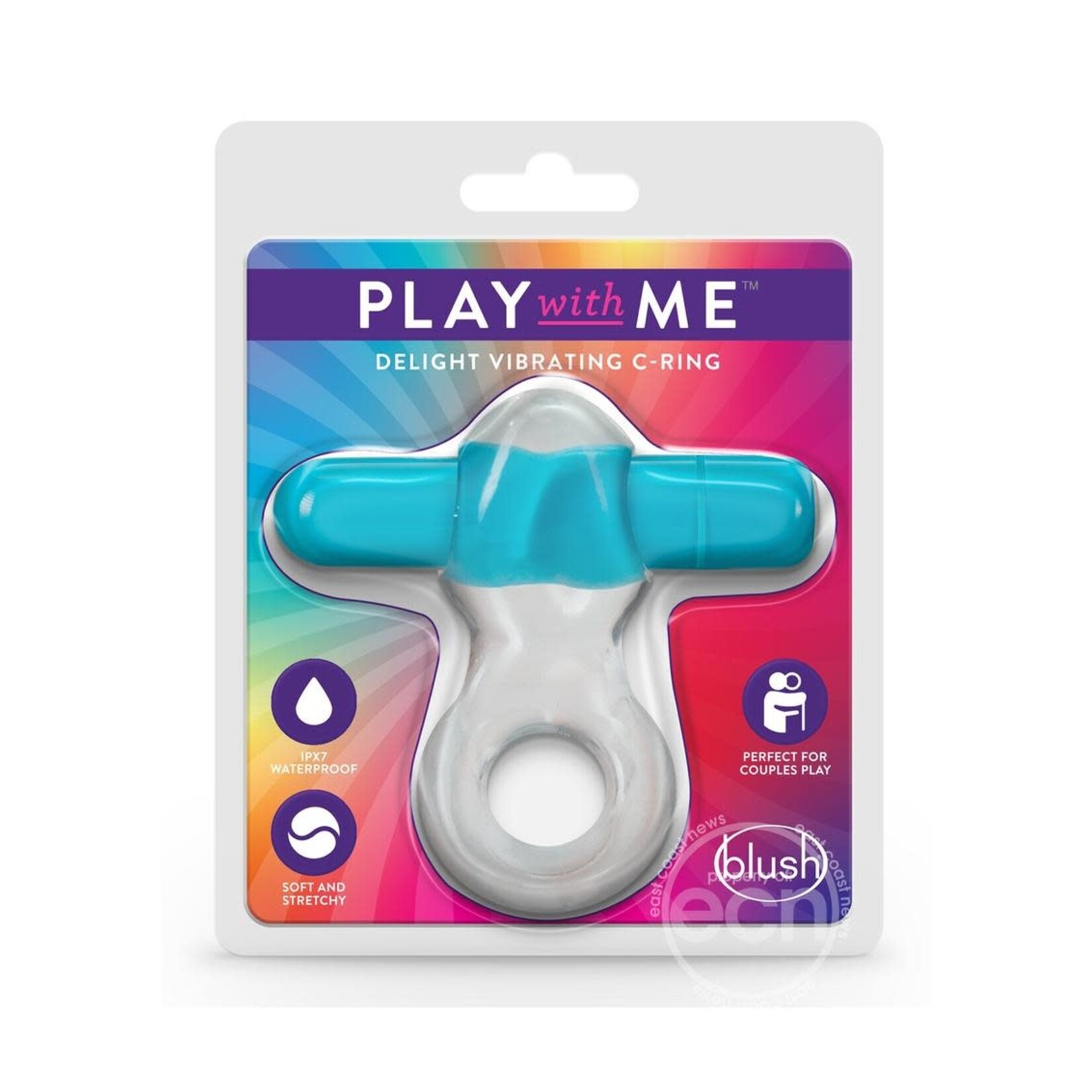 play with me Blush Play with Me Delight Vibrating C Ring - Blue