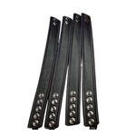 P&C Creations P&C Creations 1.5” Black Leather Armband w/Nickel Snaps