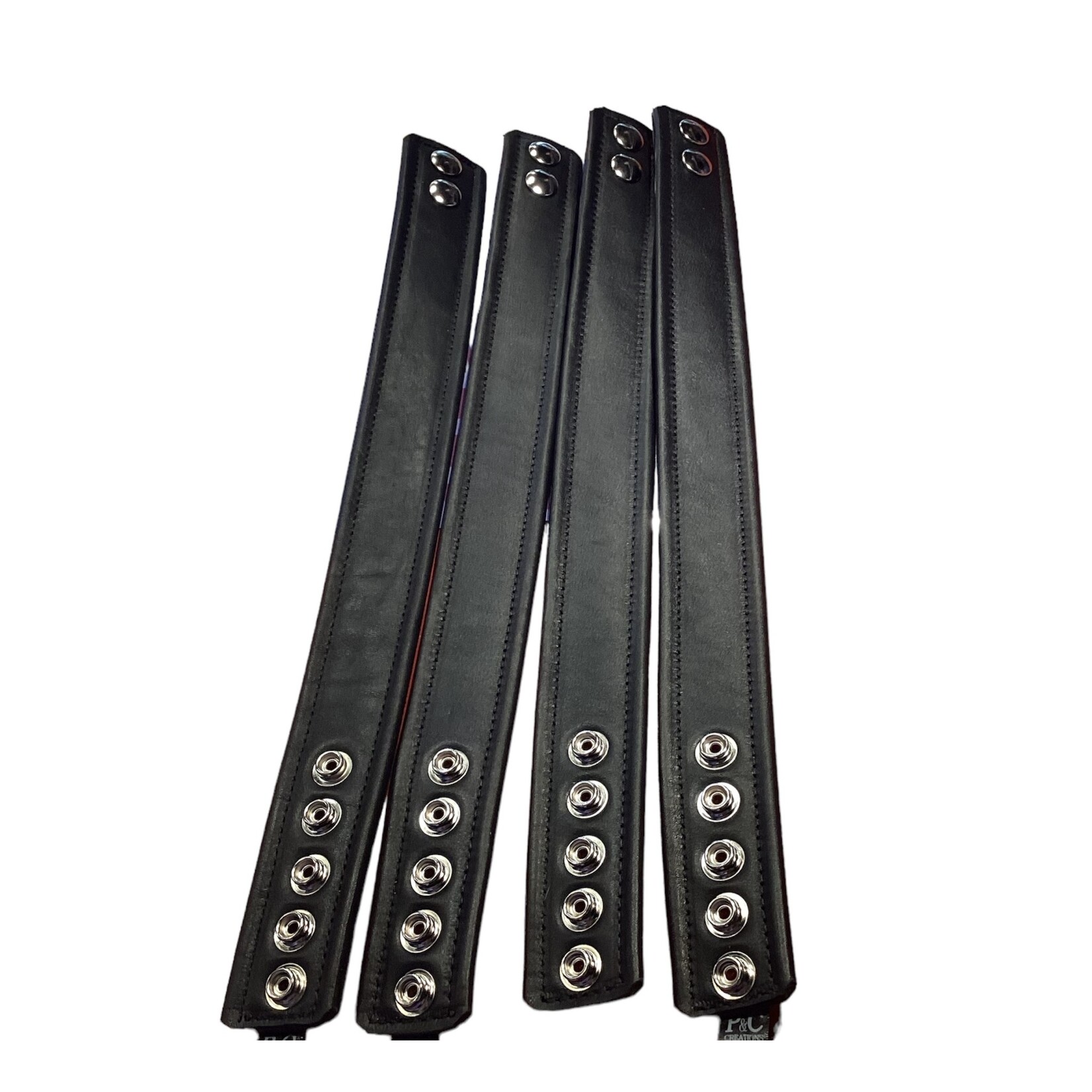 P&C Creations P&C Creations 1.5” Black Leather Armband w/Nickel Snaps