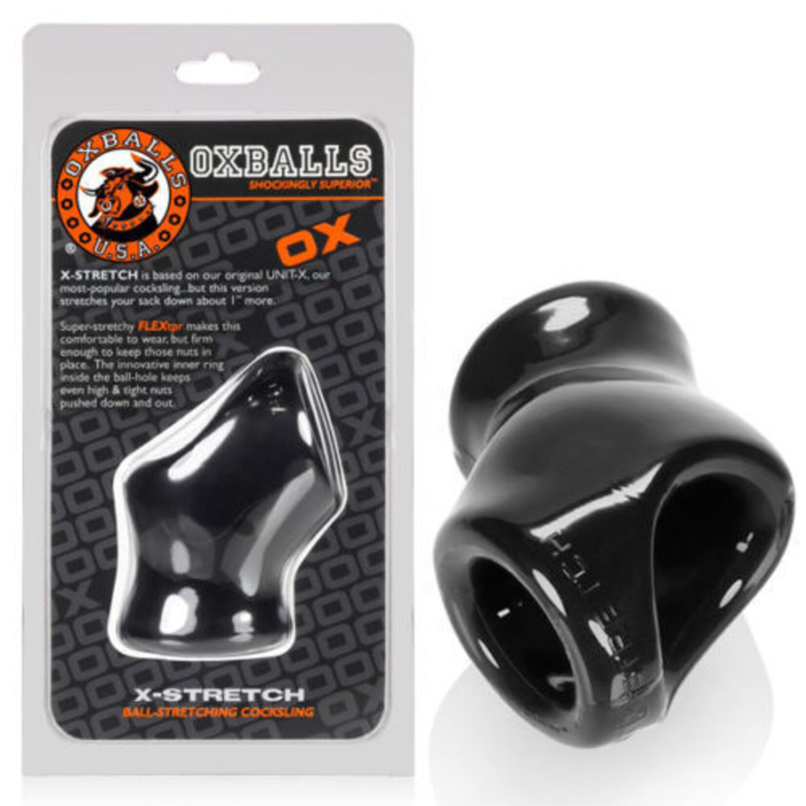 OxBalls Oxballs Unit X Stretch Silicone Cocksling Black