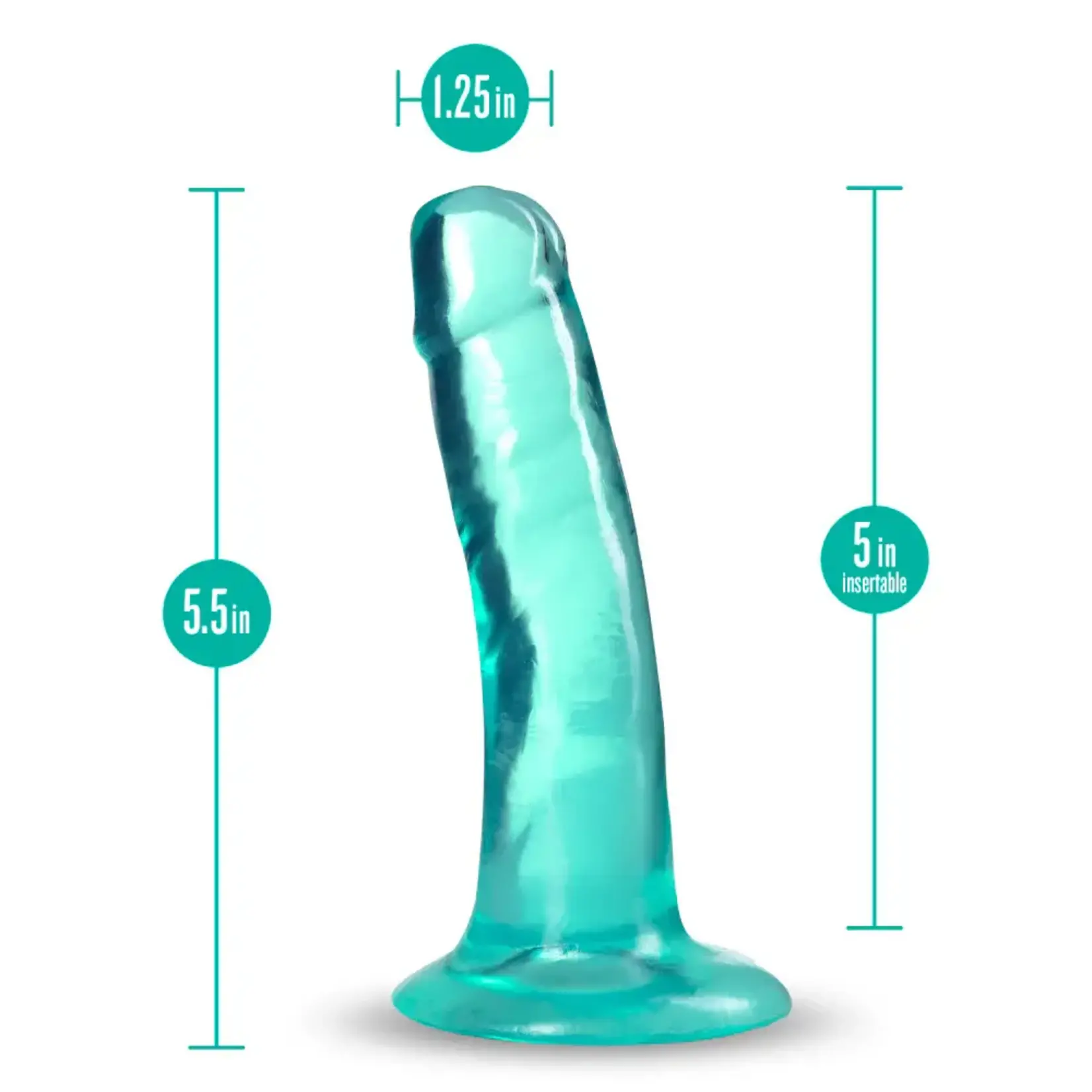 B Yours Plus Blush B Yours Plus 5" Hard n' Happy Dildo - Teal