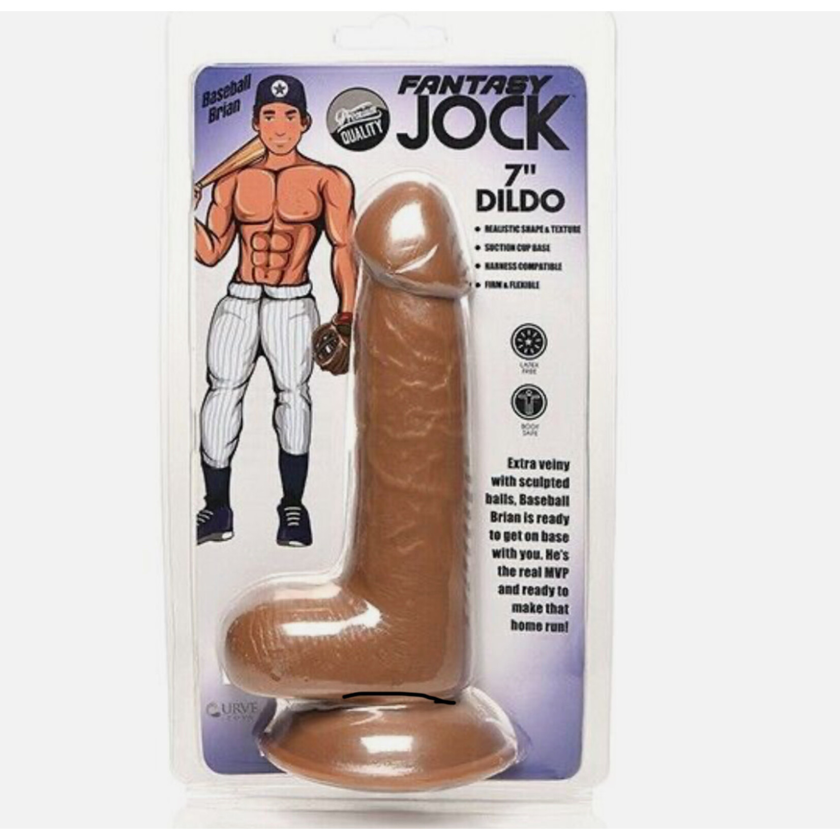 Curve Toys Fantasy Jock - Baseball Brian - 7” Dildo