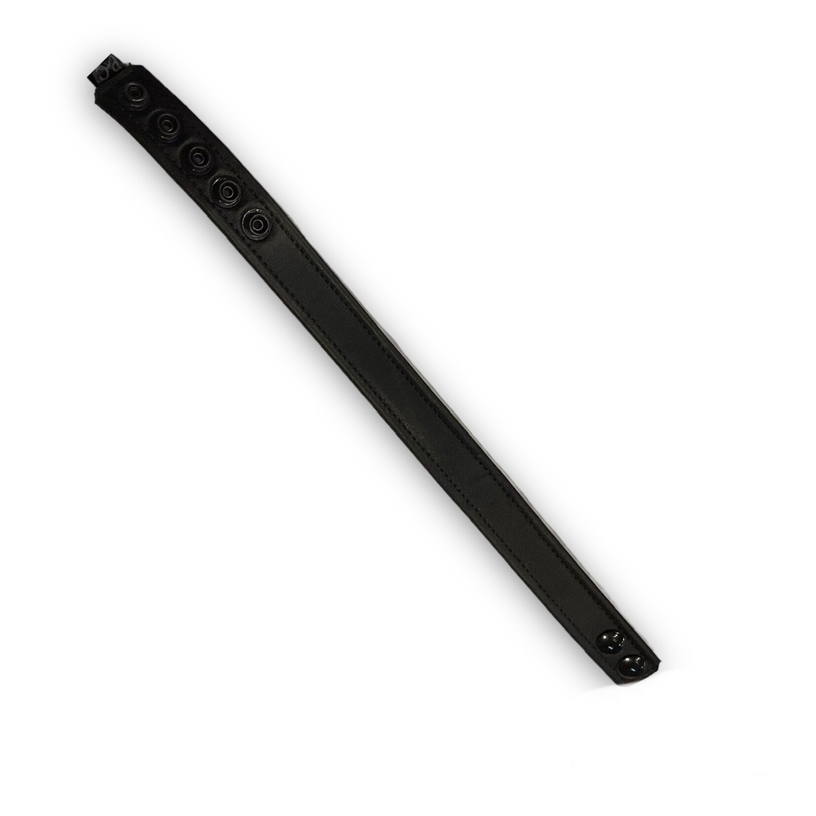 P&C Creations P&C Creations 1” Black Leather with Black Snaps Armband