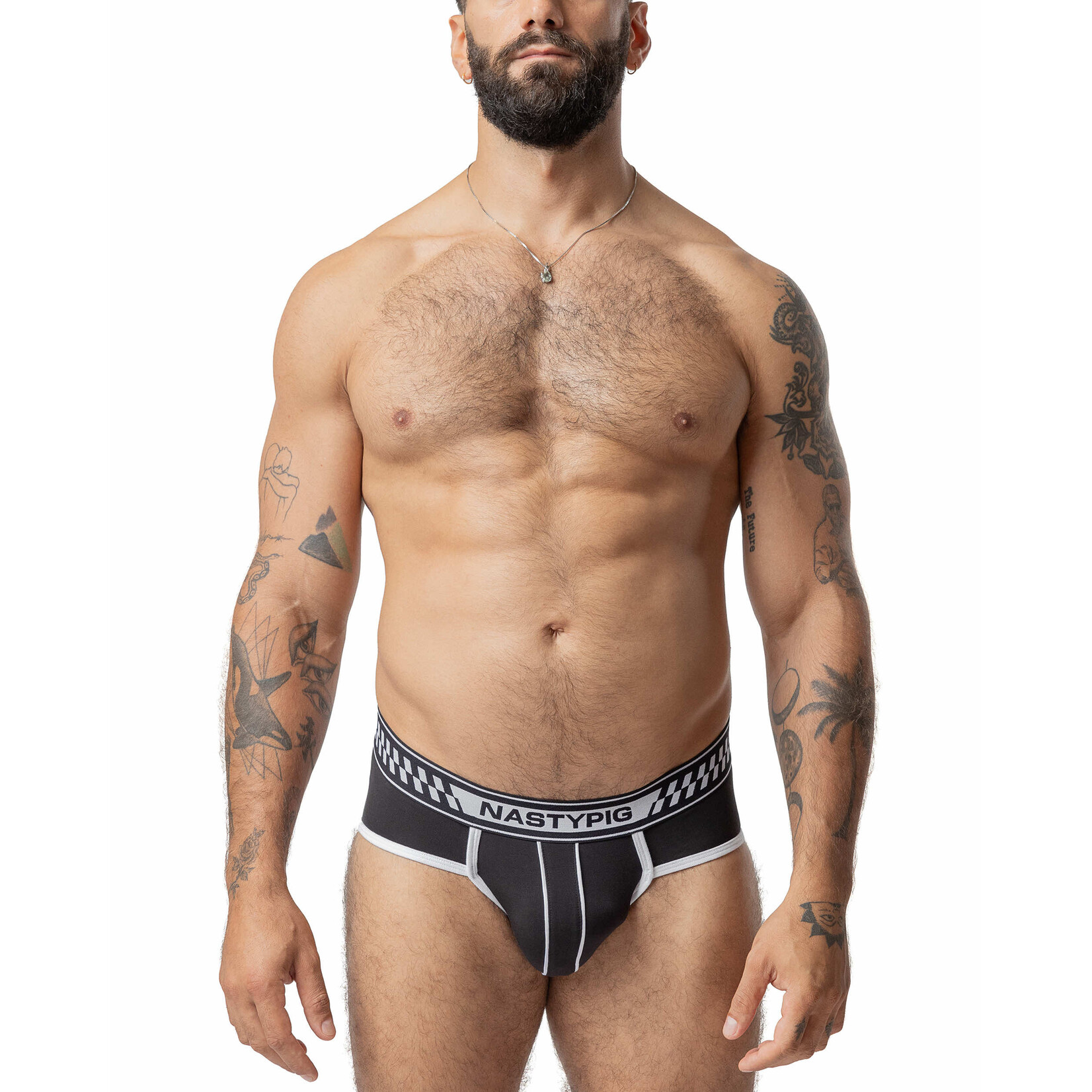Nasty Pig Nasty Pig Chase U-Front Brief- Black/White