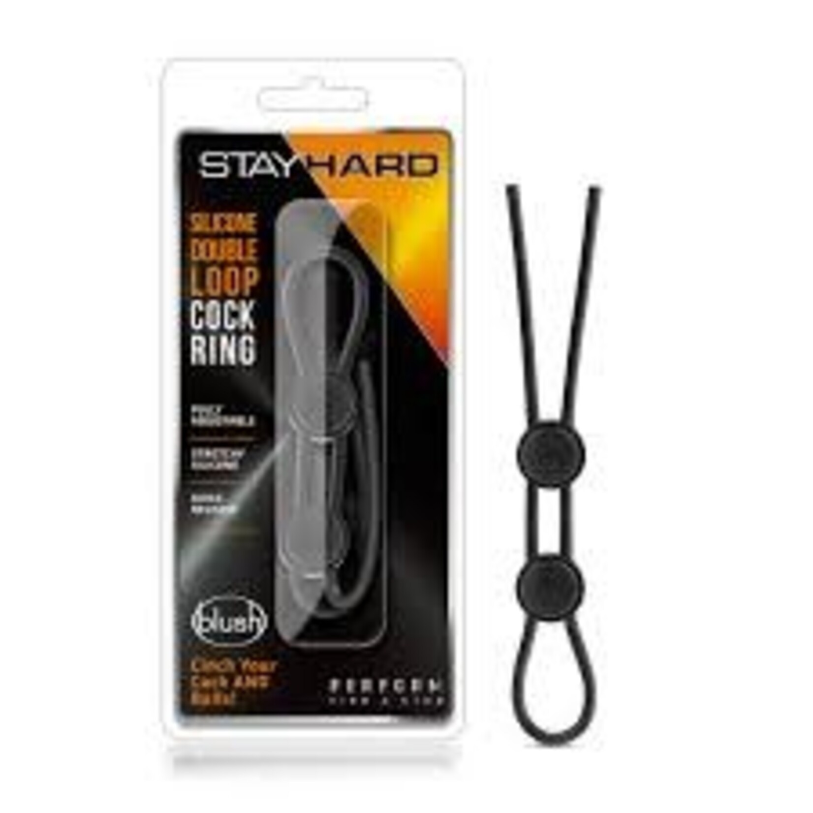 Stay Hard Stay Hard Silicone Double Loop Cockring Black