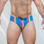 Gruff Pup Gruff Pup- Bulge Boost Swim Brief- “Rainbow Ripple”