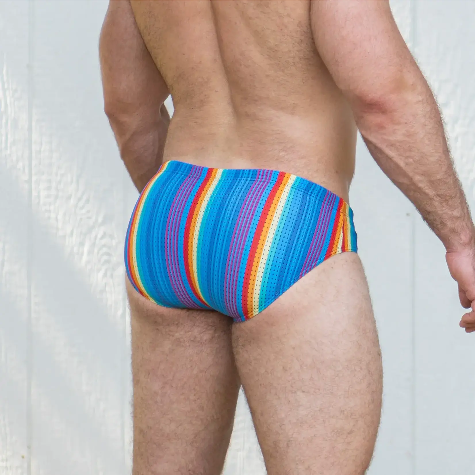 Gruff Pup Gruff Pup- Bulge Boost Swim Brief- “Rainbow Ripple”