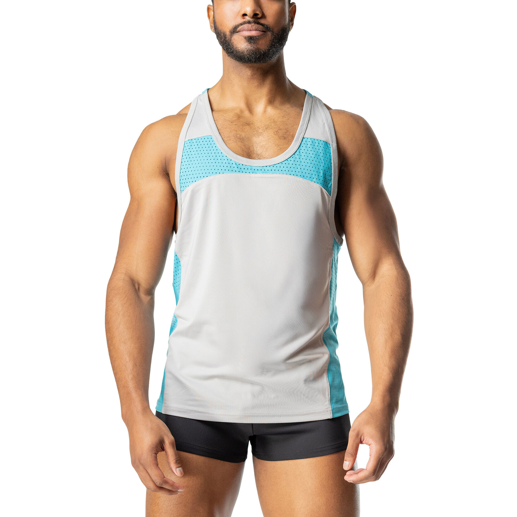 Nasty Pig Nasty Pig-  Agility Racerback Tank Top- Mirage Grey/Teal