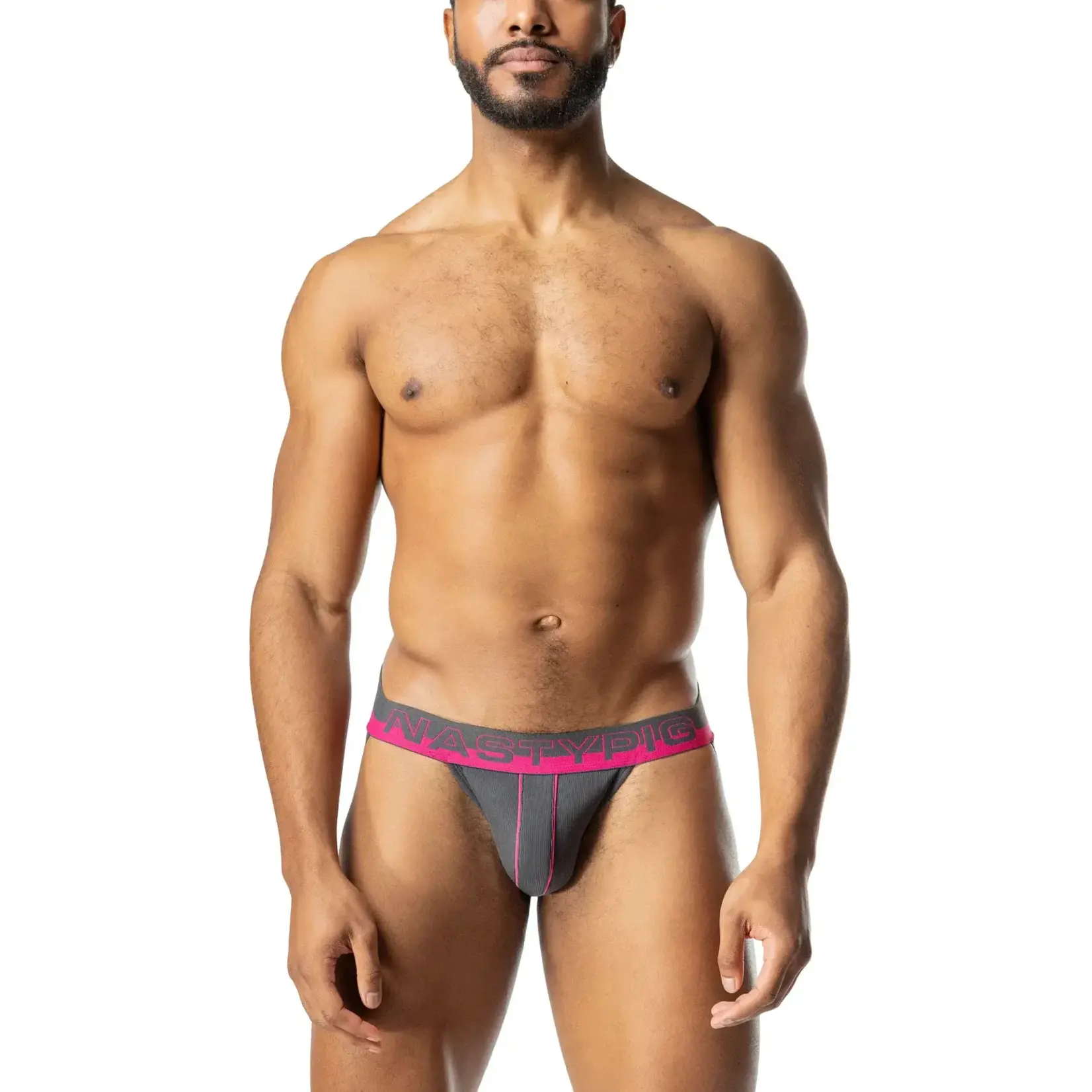 Nasty Pig Nasty Pig - Nitro Jockstrap- Magnet Grey/Miami Pink
