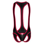 Gruff Pup Gruff Pup Mesh Body Suit Black/Red Assless