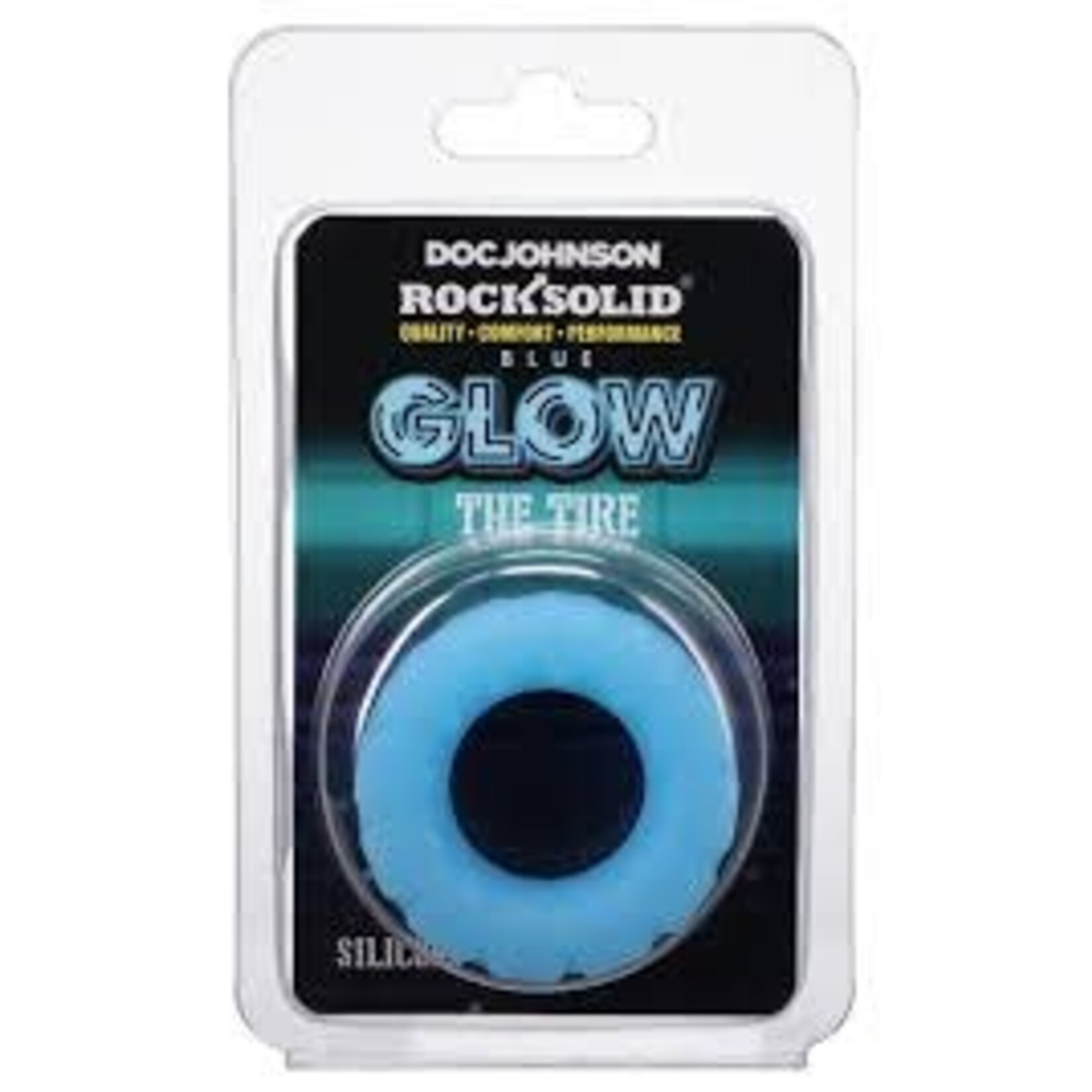 Doc Johnson Rock Solid The Tire Blue Glow Cockring