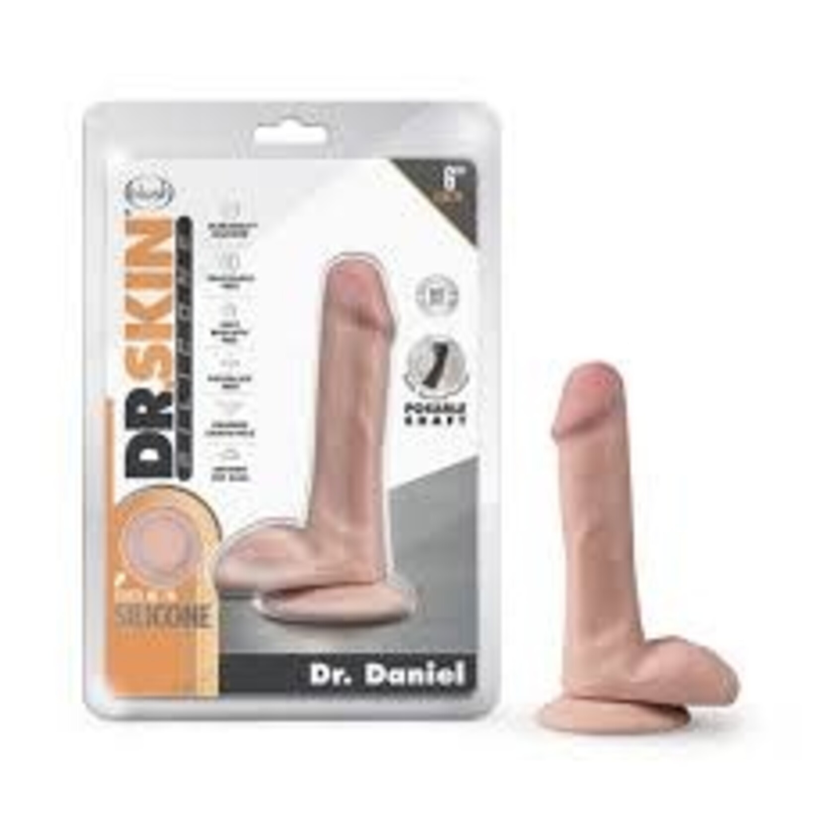 Dr. Skin Blush Dr. Skin Silicone Dr. Daniel 6.5" Dildo w/Balls - Vanilla