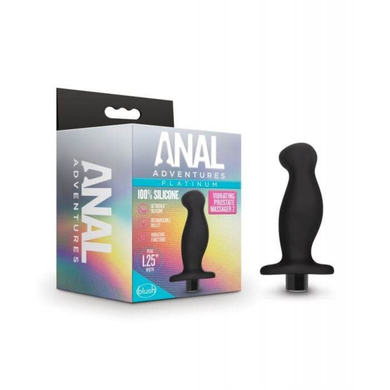 Blush Blush Anal Adventures Platinum Silicone Vibrating Prostate Massager 02-Black