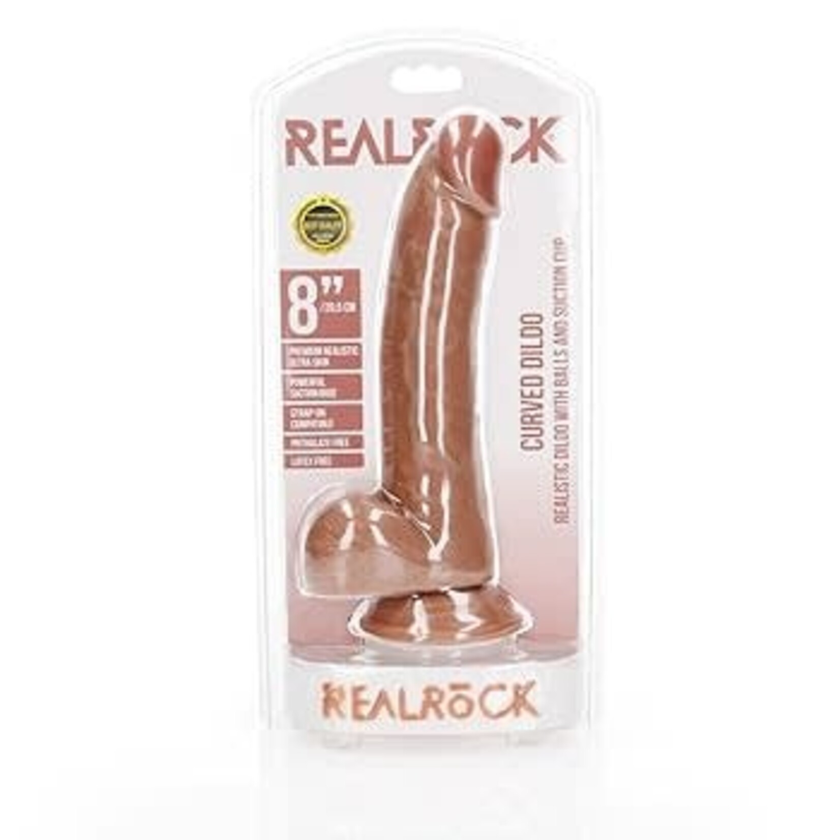 Real Rock RealRock 8" dildo Curved - Tan