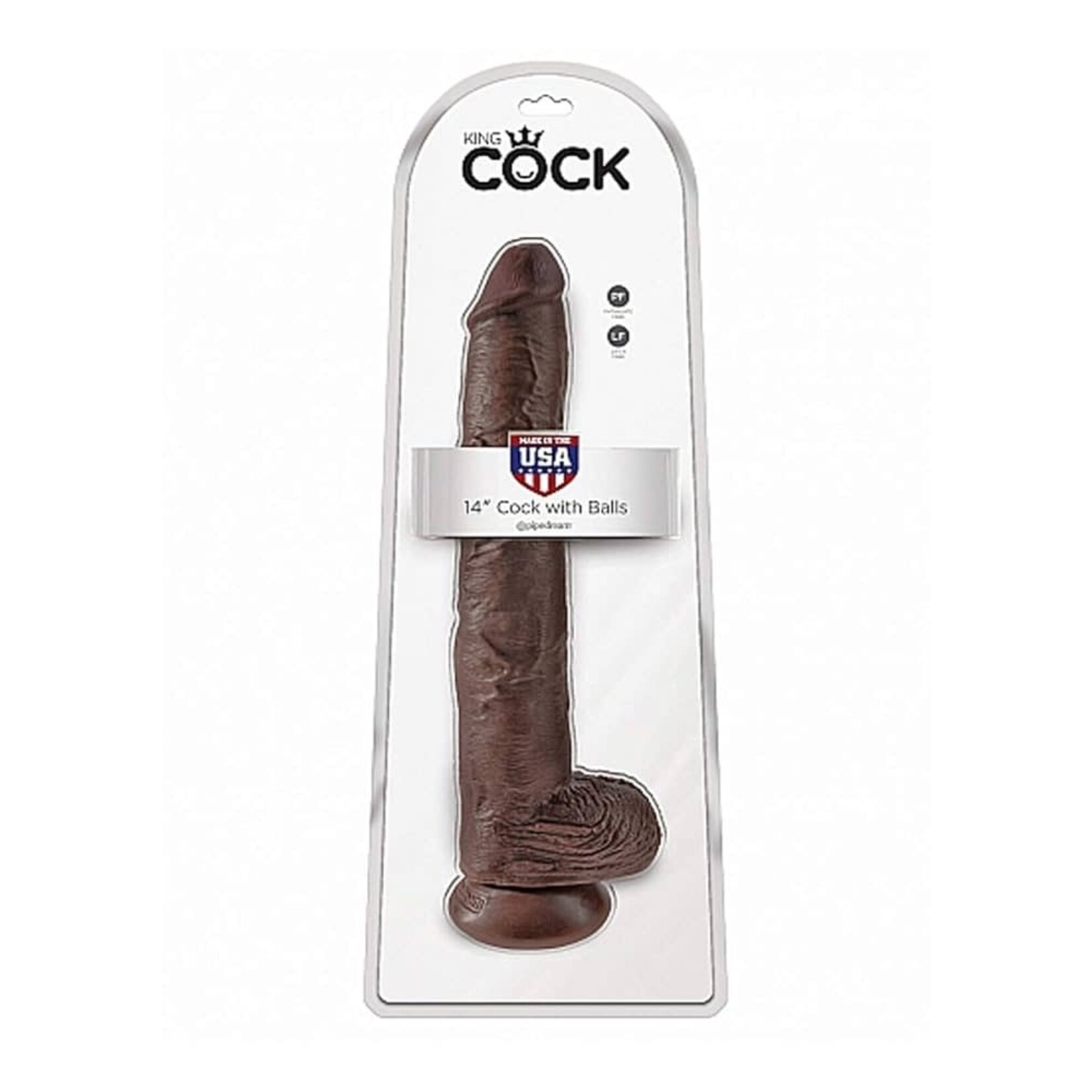 Pipedream Products, Inc. King Cock - Realistic Dildo W/Balls, Brown - 14 Inch